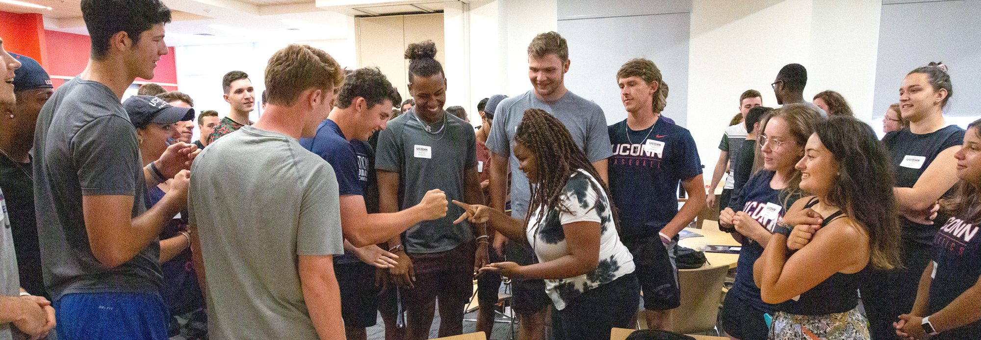 Group of UConn First Summer students participating in activity.